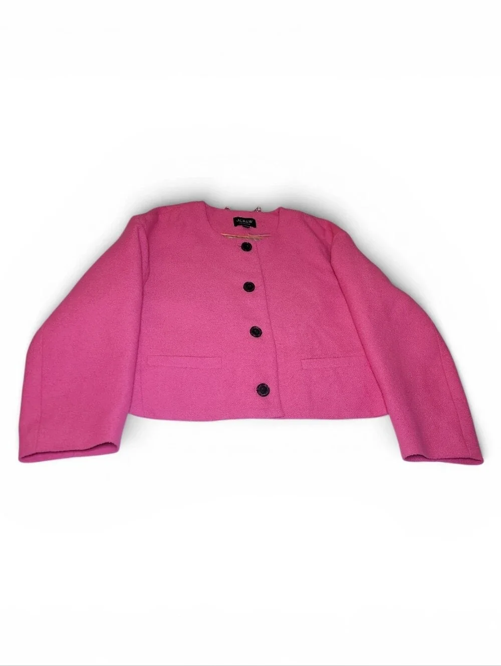 J. Crew Womens Pink Lady Bomber Cropped Wool Blend Jacket